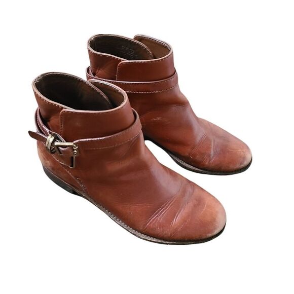 Tory Burch Booties Brown Leather Size 6.5 - Picture 1 of 10